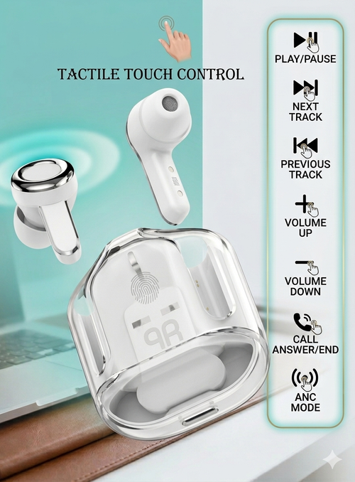 Écouteurs Intra-auriculaires Tactiles — Noir & Blanc