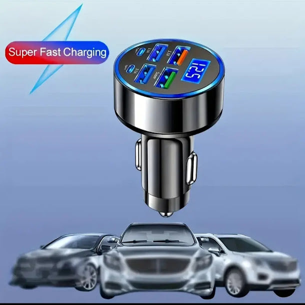 Chargeur Voiture 6 Ports USB & USB-C — Charge Rapide 3.1A