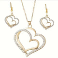 Set Bijoux Cœur Doré — Collier & Boucles d'Oreilles